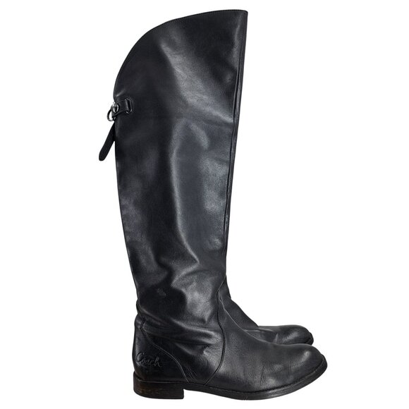 Coach Cheyenne Black Leather Over the Knee Riding Boots Size 9 B Classic - Picture 13 of 16